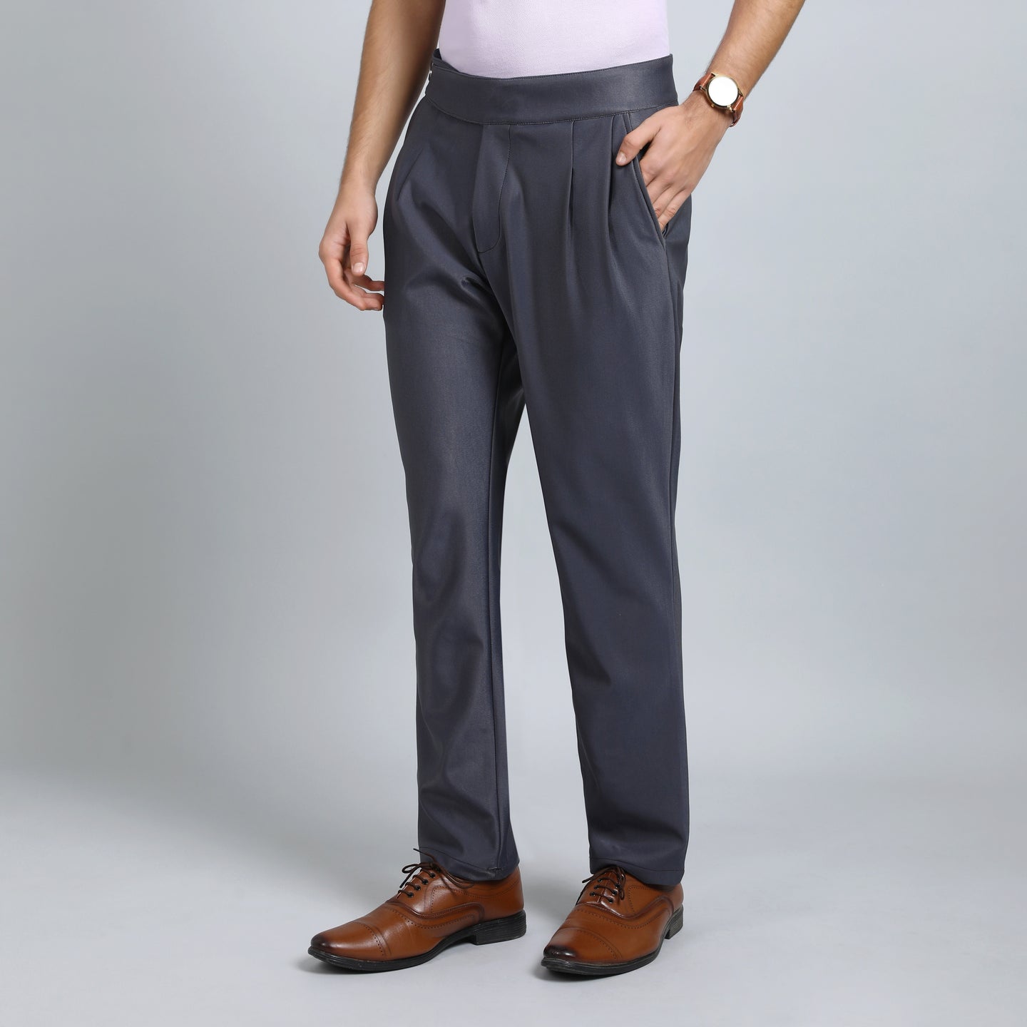 ULIMATE GREY SLIM FIT GURKHA TROUSERS 4798-2